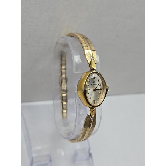 Vintage Stellaris 17 Jewels Swiss Made Womens Gold Tone Oval Wind Up Dress Watch main image 7